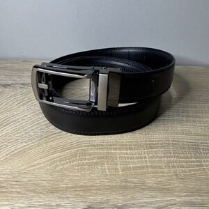 Comfort Click‎ Belt for Men Black Adjustable Perfect Fit Leather Belt One Size